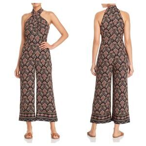 Kobi Halperin Tara Jumpsuit Size 2 Paisley Boho Silk Crisscross Halter Boho Chic